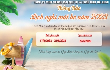 Hải Hưng thông báo lịch nghỉ mát 2023